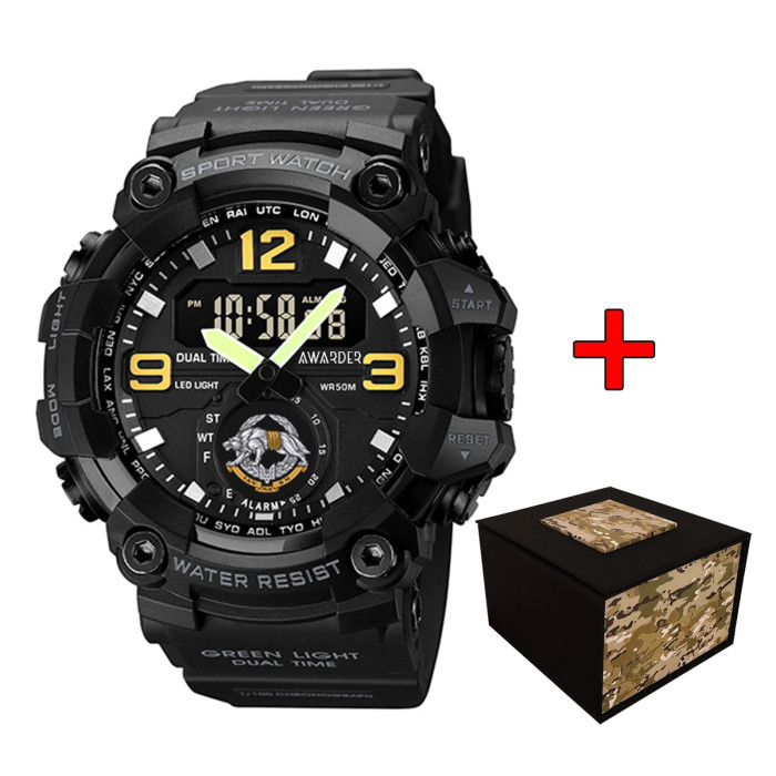 Чоловічі наручні годинники Awarder 003BKSSO ССО чорні