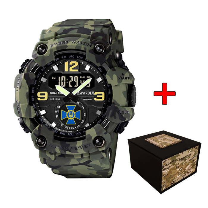 Годинник наручний Awarder 004CMGRSBU СБУ Зелений камуфляж