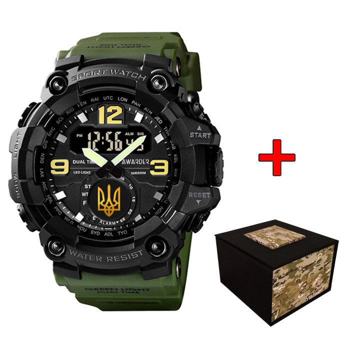 Наручний годинник Awarder 004AGUAGD Тризуб золото Зелені