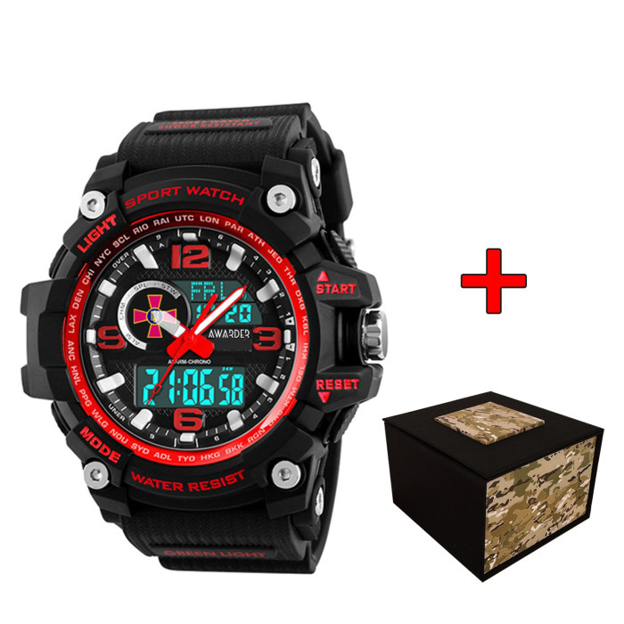Наручний годинник Awarder 012BKRDSU ЗСУ (Чорний з червоним)