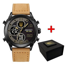 Awarder 017BKBKBR Тризуб золото Black-Black-Light Brown.