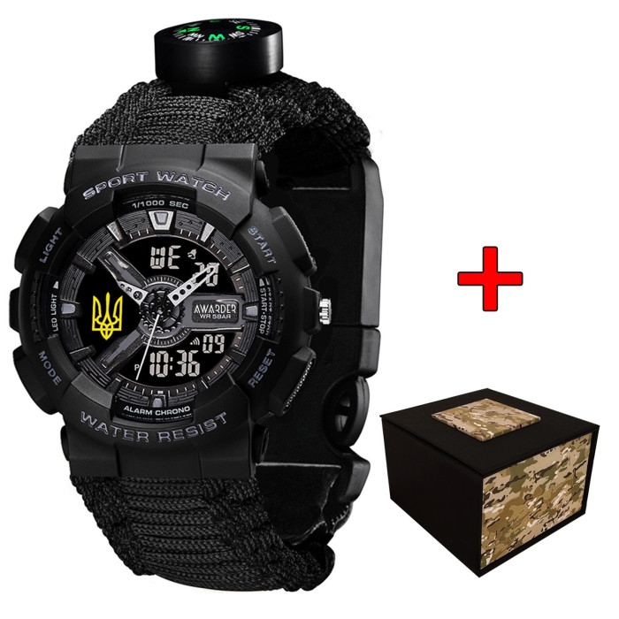 Наручний годинник Awarder 005P Тризуб золото Black