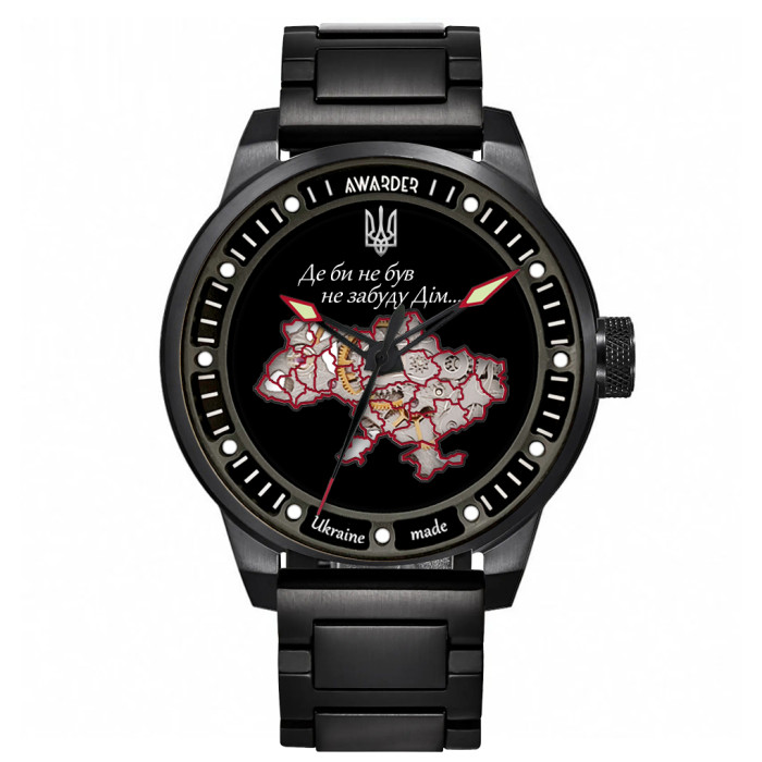 Чоловічий наручний годинник Awarder 058 All Black Steel