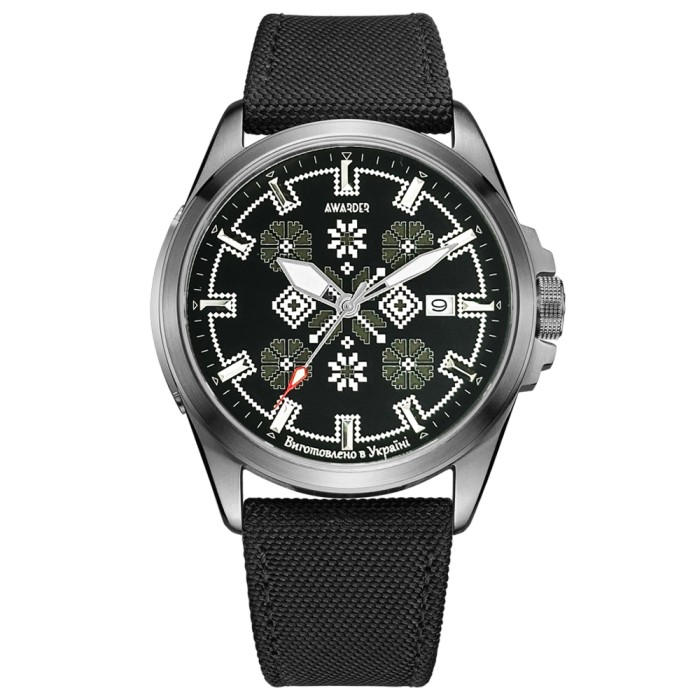  Awarder Embroidery Silver-Army Green Black Automatic 10ATM