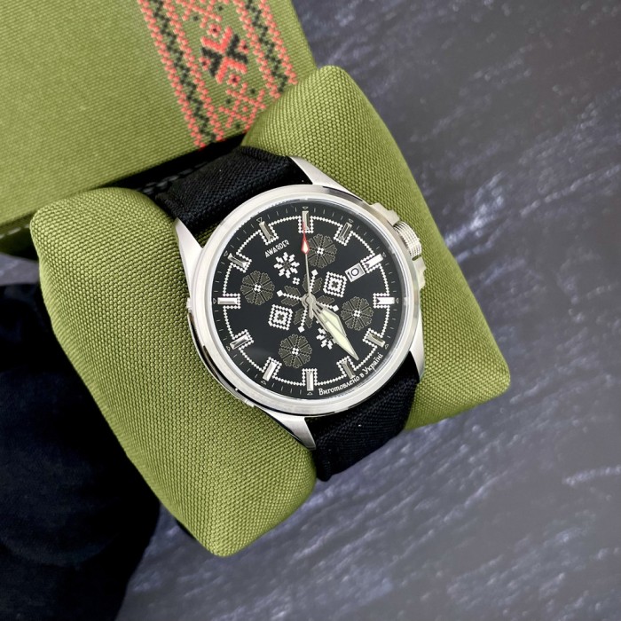  Awarder Embroidery Silver-Army Green Black Automatic 10ATM