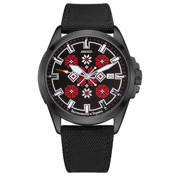 Awarder Embroidery Black-Red Black Automatic 10ATM
