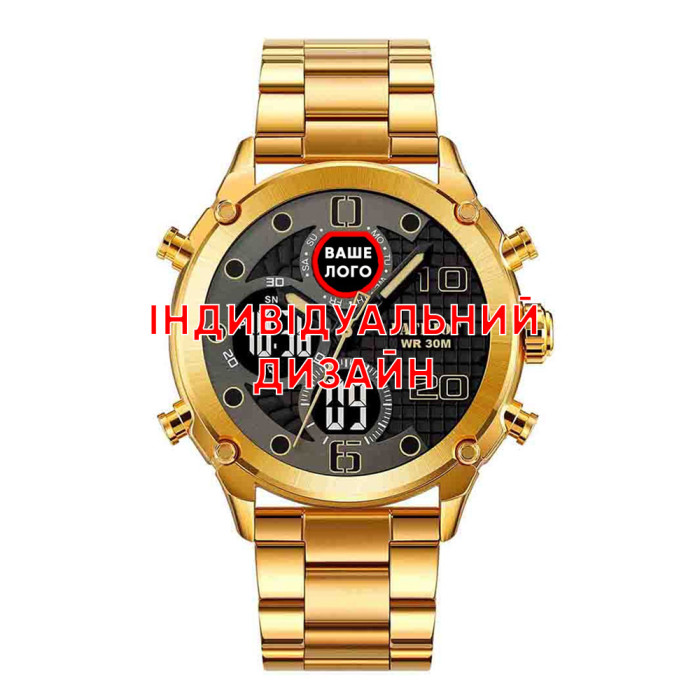 Годинник Awarder 017 Gold-Black Steel – Індивідуальний Дизайн