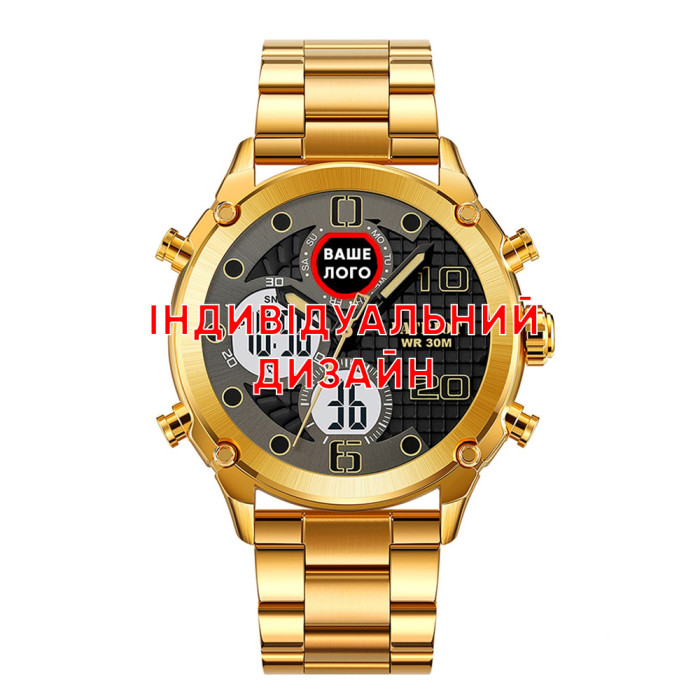 Годинник Awarder 017 Gold-White Steel - Індивідуальний дизайн