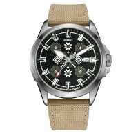 Awarder Embroidery Silver-Army Green Khaki Automatic 10ATM