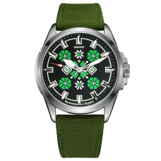 Awarder Embroidery Silver-Green Green  Battery 10ATM