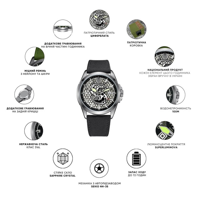 Awarder Cossack Black-Black Automatic 10ATM