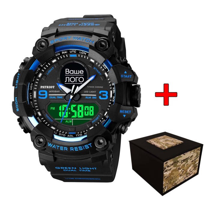 Patriot 001BUUA Ваше лого Чорні з синім + Коробка