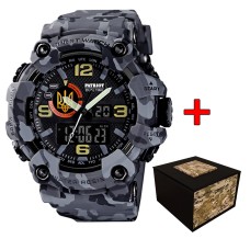 Patriot 002CMGYUAGD Тризуб золото Сірий камуфляж + Коробка.