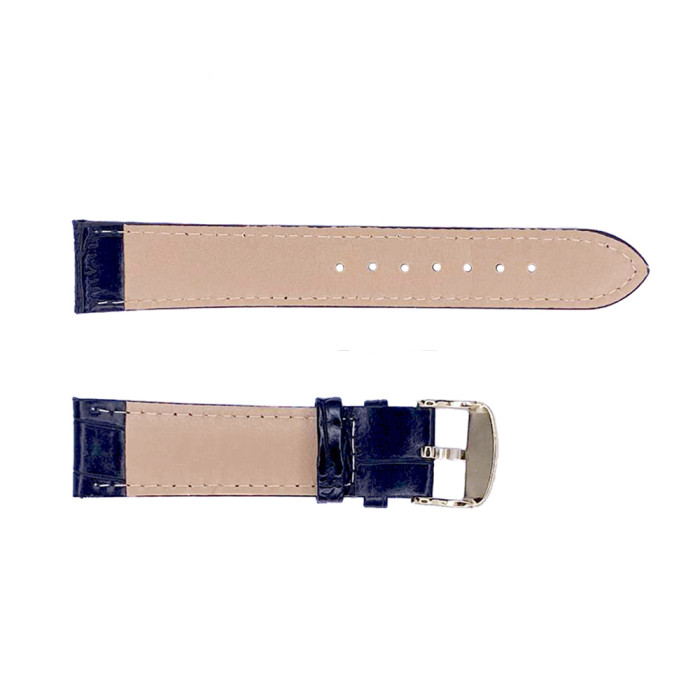 Ремінець для годинника 20 мм Шкіряний Чорний-Золото