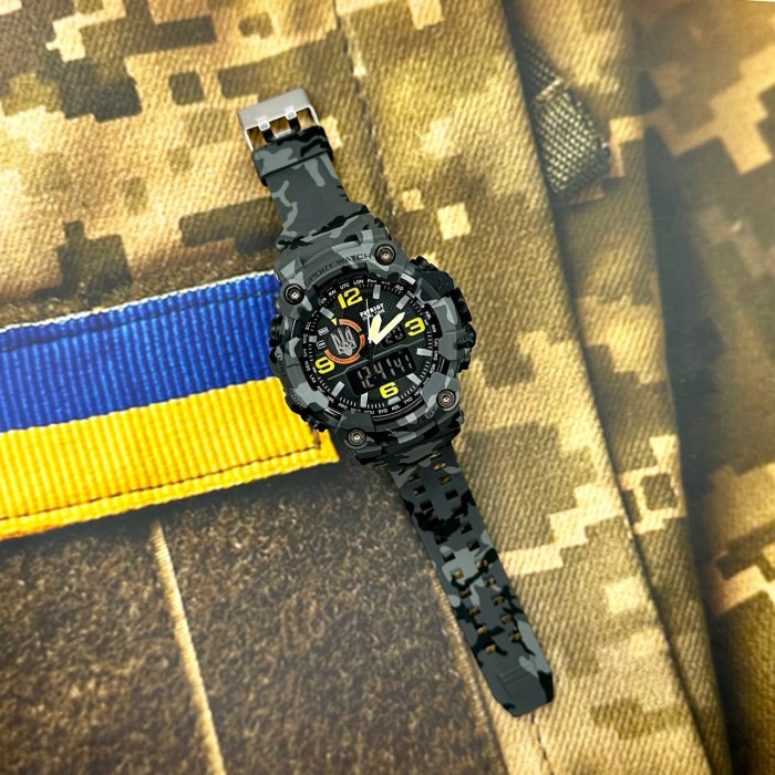 Patriot 002CMGYUASI Тризуб срібло Сірий камуфляж + Коробка.