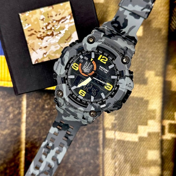 Patriot 002CMGYUASI Тризуб срібло Сірий камуфляж + Коробка.