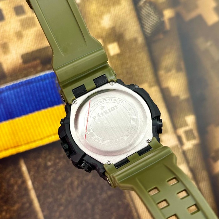 Patriot 002AGUASI Тризуб срібло Зелені + Коробка.