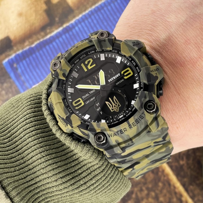 Patriot 004CMGRUAGD Тризуб золото Зелений камуфляж + Коробка.