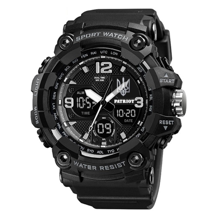 Patriot 006BKUASI Тризуб срібло Чорні + Коробка.