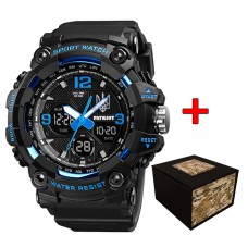 Patriot 006BUUASI Тризуб срібло Чорні з синім + Коробка.