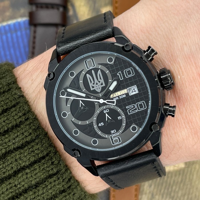 Patriot 016BKBK Тризуб срібло Чорні + Коробка