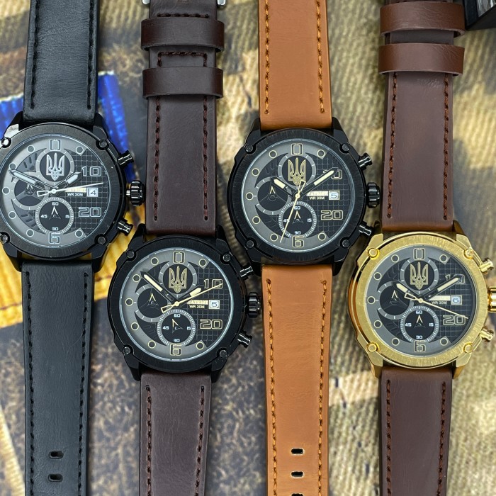 Наручний годинник Patriot 016BKBR Тризуб золото Чорні Кор.