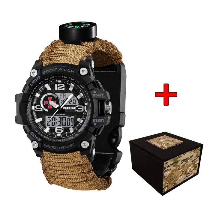 Patriot 012BKSU ЗСУ Чорні Паракордовий ремінець Khaki + Коробка