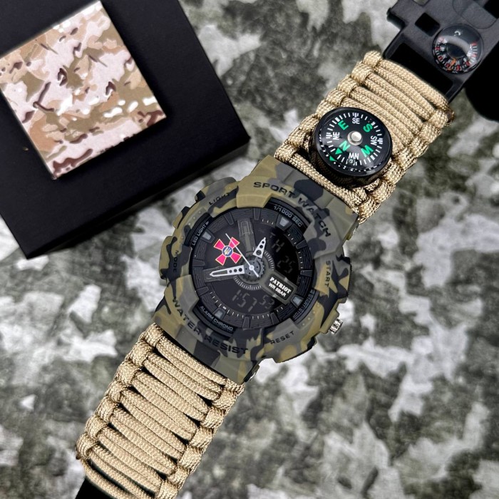 Patriot 005CMGRSU ЗСУ Зелений камуфляж Паракордовий ремінець Khaki + Коробка.