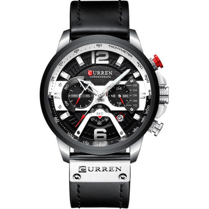 Curren 8329 Black-Silver