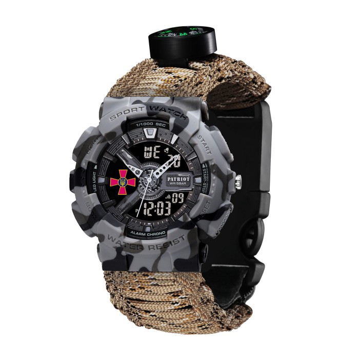Patriot 005CMGYSU ЗСУ Сірий камуфляж Паракордовий ремінець Desert Camo + Коробка