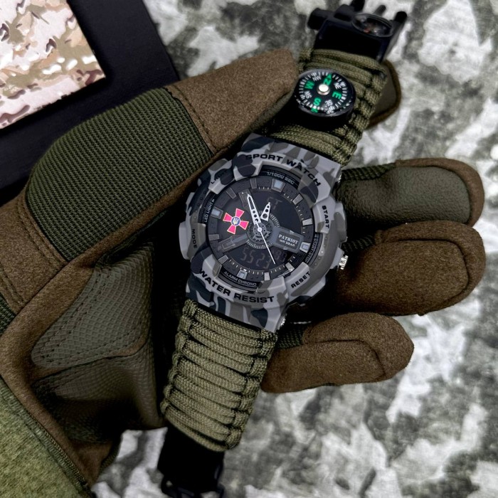 Patriot 005CMGYSU ЗСУ Сірий камуфляж Паракордовий ремінець Army Green + Коробка