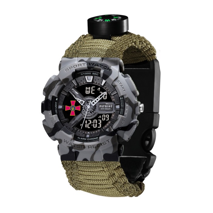 Patriot 005CMGYSU ЗСУ Сірий камуфляж Паракордовий ремінець Army Green + Коробка