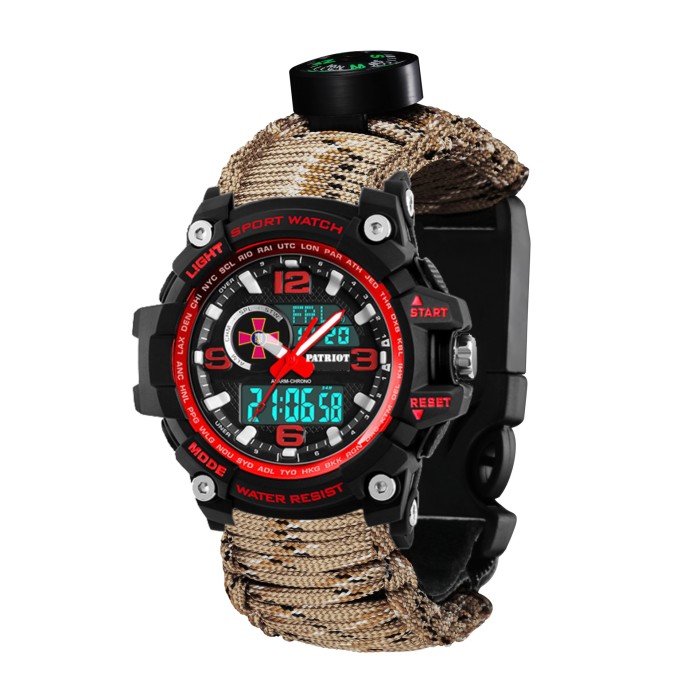 Patriot 012BKRDSU ЗСУ Чорні з червоним Паракордовий ремінець Desert Camo + Коробка