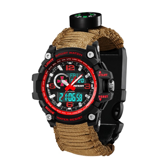 Patriot 012BKRDSU ЗСУ Чорні з червоним Паракордовий ремінець Khaki + Коробка