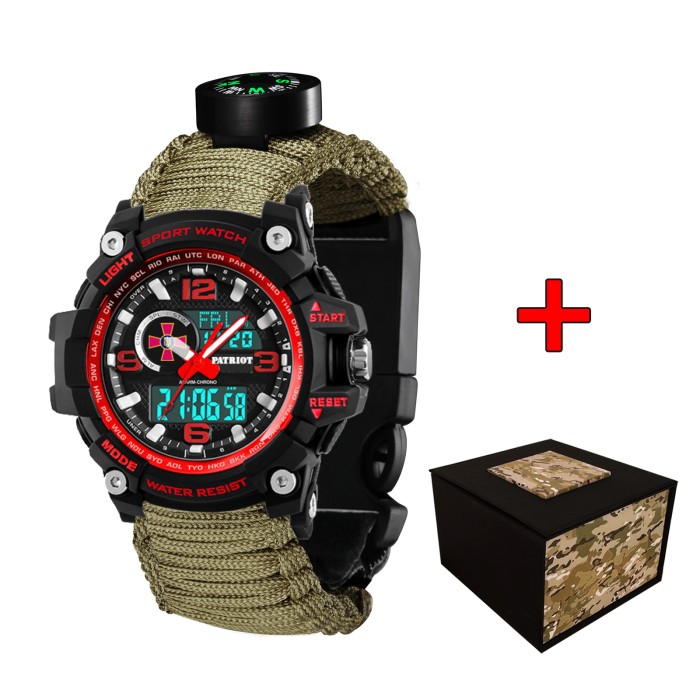 Patriot 012BKRDSU ЗСУ Чорні з червоним Паракордовий ремінець Army Green + Коробка