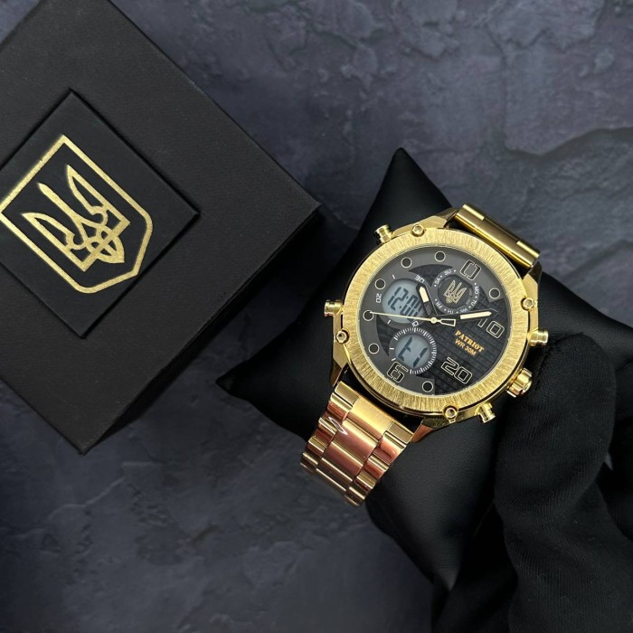 Patriot 017 Тризуб Золото Gold-Black-White Steel