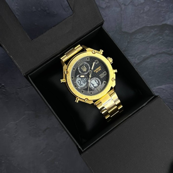 Patriot 017 Тризуб Золото Gold-Black-White Steel
