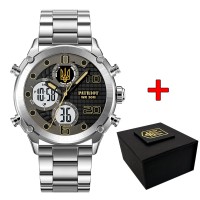 Patriot 017 Тризуб Золото Silver-Black-White Steel