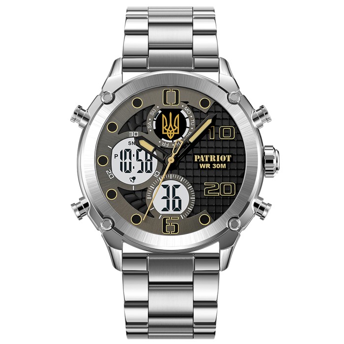 Patriot 017 Тризуб Золото Silver-Black-White Steel