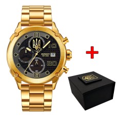 Patriot 016 Тризуб золото Gold-Black Steel