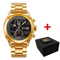 Patriot 016 Тризуб срібло Gold-Black Steel