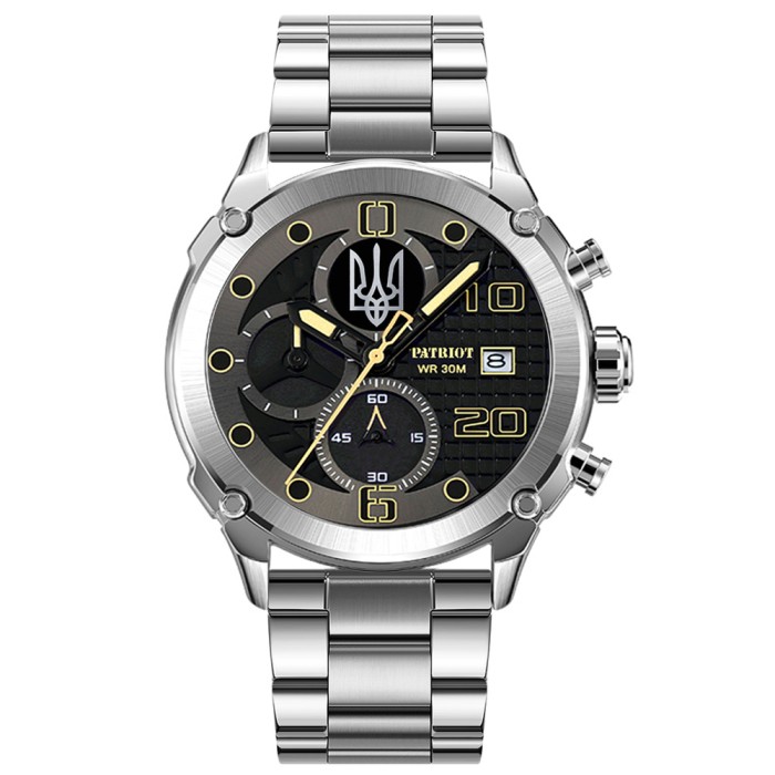 Patriot 016 Тризуб срібло Silver-Black Steel