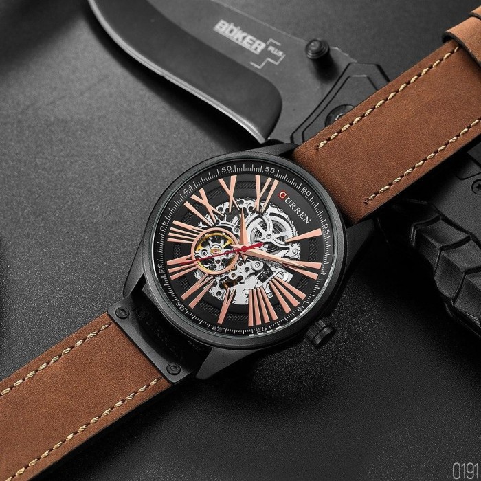 Curren 8299 Black-Gold-Brown