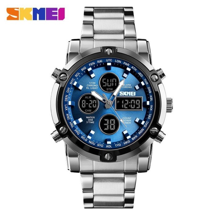 Skmei 1389BU Silver-Black-Blue