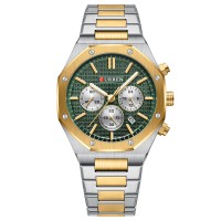 Curren 8440 Silver-Gold-Green