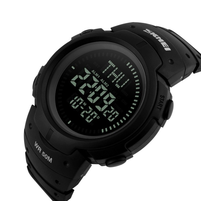 Наручний годинник Skmei 1231BK All Black Smart Watch + Compass