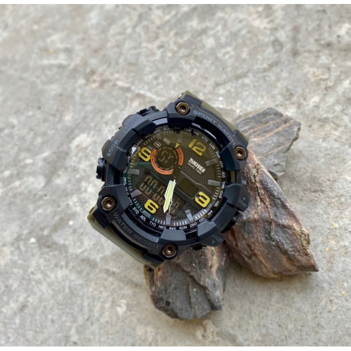 Skmei 1520AG Black-Military Wristband. SALE