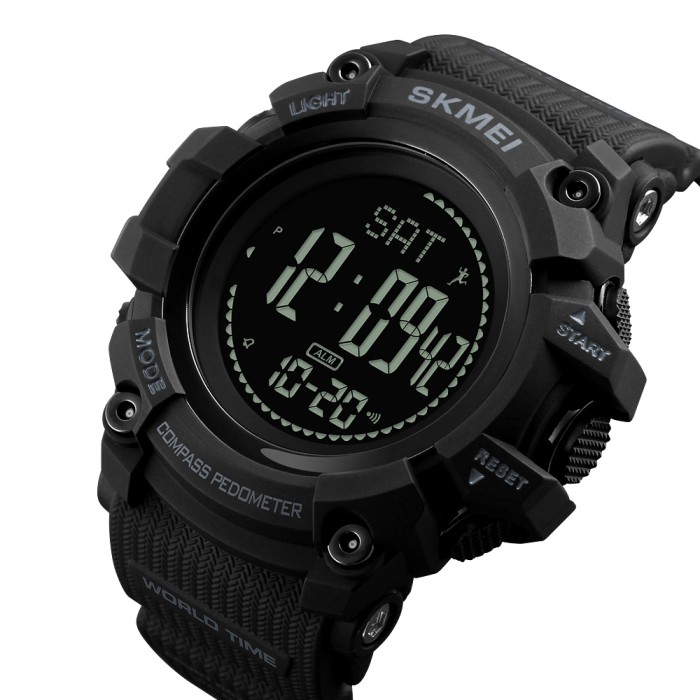 Годинник Skmei 1356BK Black + Compass