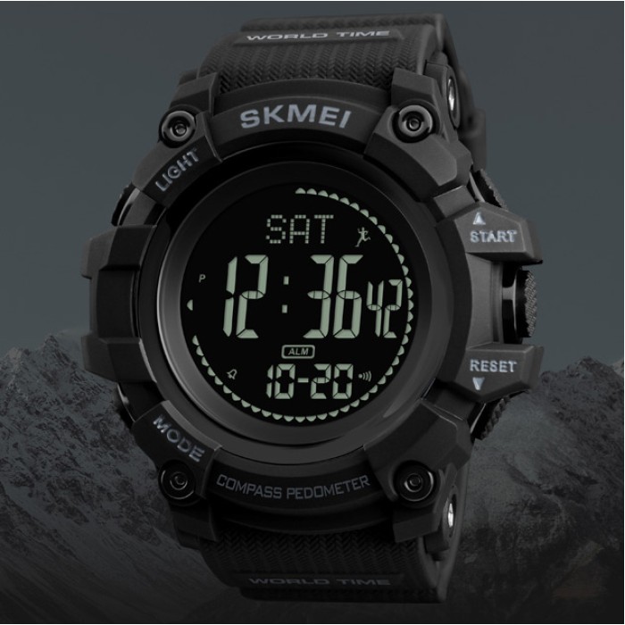 Годинник Skmei 1356BK Black + Compass