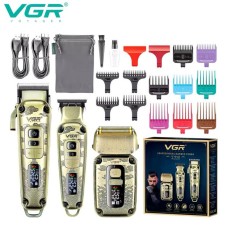 Набір для стрижки волосся і бороди з насадками 3в1 VGR V-642 Акумуляторна машинка